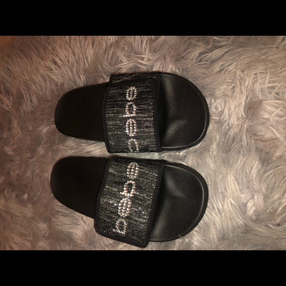 Black (Bebe) slides/slippers/sandals